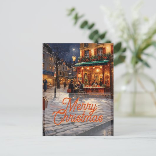 Parijs Kerstkunst Briefkaart (Staand voorkant)