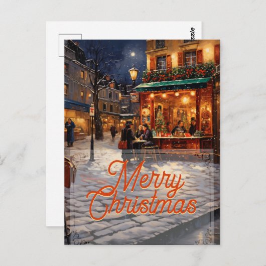 Parijs Kerstkunst Briefkaart (Voorkant / Achterkant)