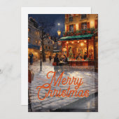 Parijs Kerstkunst Feestdagenkaart (Voorkant / Achterkant)