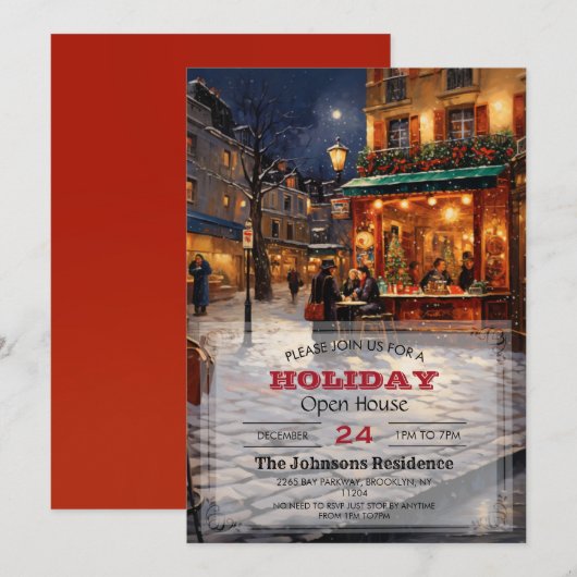 Parijs Kerstkunst Kaart (Voorkant / Achterkant)