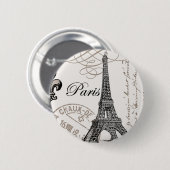  Parijs...knoppen Ronde Button 5,7 Cm (Voorkant /achterkant)