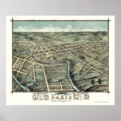 Parijs, KY Panoramic Map - 1870 Poster (Voorkant)