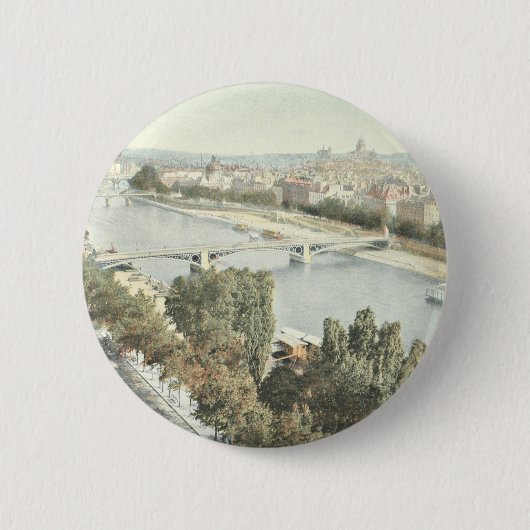 Parijs, La Seine Ronde Button 5,7 Cm (Voorkant)