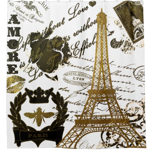 Parijs: La Tour Eiffel Douchegordijn (Voorkant)