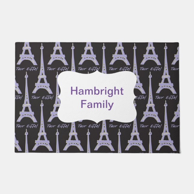 Parijs Label Frans Roze Persoonlijke Doormat Deurmat (Voorkant)