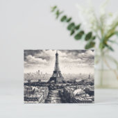 Parijs Landmark Zwart-wit Briefkaart (Staand voorkant)