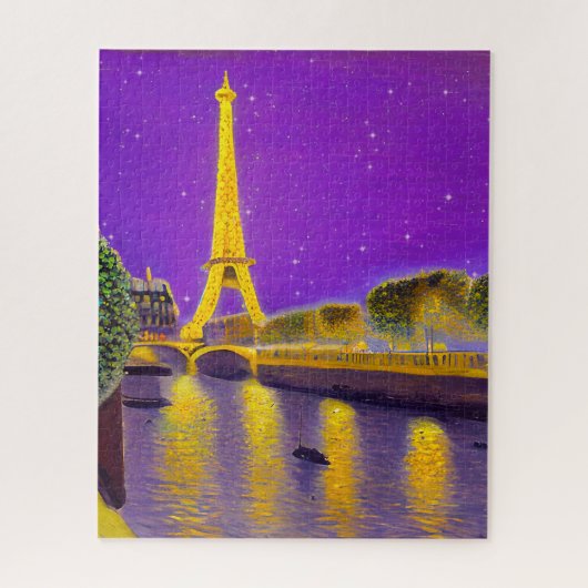 Parijs langs de Seine onder de sterren Legpuzzel (Verticaal)
