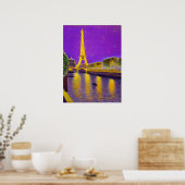 Parijs langs de Seine onder de sterren Poster (Keuken)