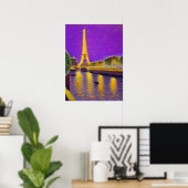 Parijs langs de Seine onder de sterren Poster (Thuiskantoor)