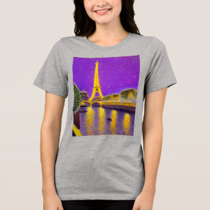 Parijs langs de Seine onder de sterren Tri-Blend Shirt