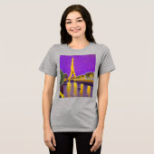 Parijs langs de Seine onder de sterren Tri-Blend Shirt (Voorkant volledig)