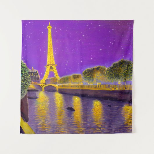 Parijs langs de Seine onder de sterren Wandkleed (Voorkant)