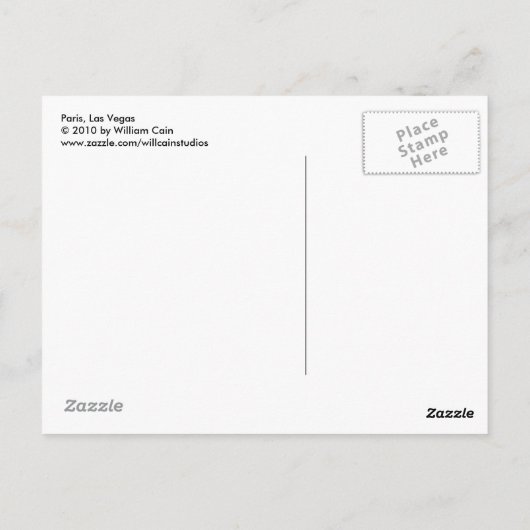 Parijs, Las Vegas Briefkaart (Achterkant)