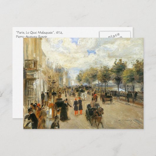 Parijs, Le Quai Malaquais, door Renoir Briefkaart (Voorkant / Achterkant)