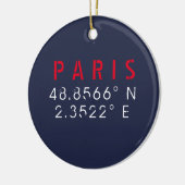Parijs Lengtegraad Breedtegraad Marineblauw Keramisch Ornament (Links)