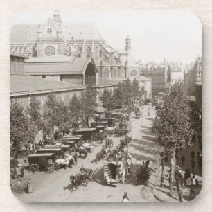 Parijs: Les Halles, C1900 Bier Onderzetter