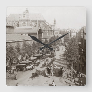 Parijs: Les Halles, C1900 Vierkante Klok