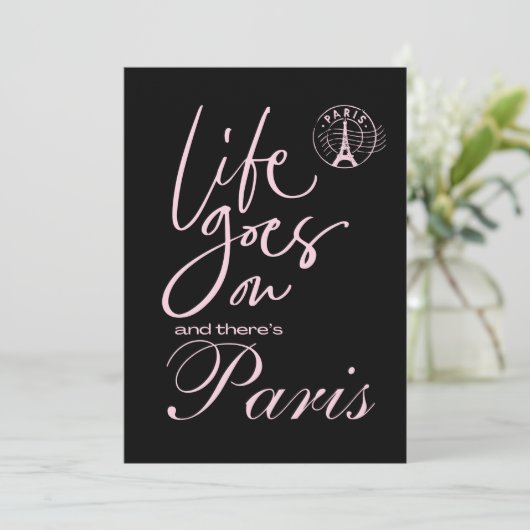Parijs leven gaat door, Parijs thema uitnodiging (Staand voorkant)