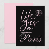 Parijs leven gaat door, Parijs thema uitnodiging (Voorkant / Achterkant)