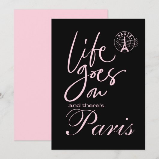 Parijs leven gaat door, Parijs thema uitnodiging (Voorkant / Achterkant)