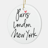 Parijs, Londen, New York Keramisch Ornament (Links)