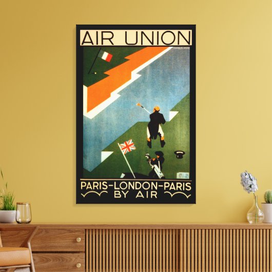 Parijs - Londen - Parijs door Air Canvas Afdruk (Insitu (Woonkamer))