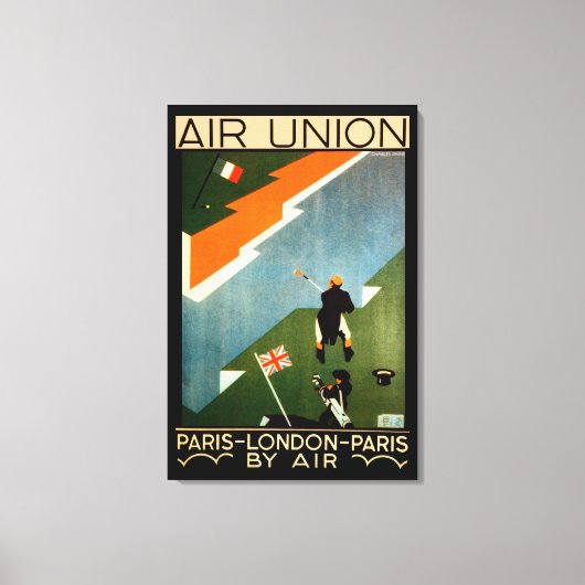 Parijs - Londen - Parijs door Air Canvas Afdruk (Voorkant)