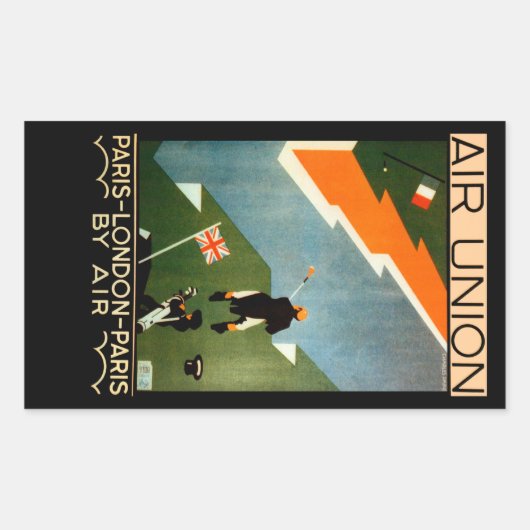 Parijs - Londen - Parijs door Air Rechthoekige Sticker (Voorkant)