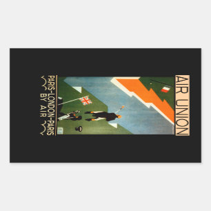 Parijs - Londen - Parijs door Air Rechthoekige Sticker