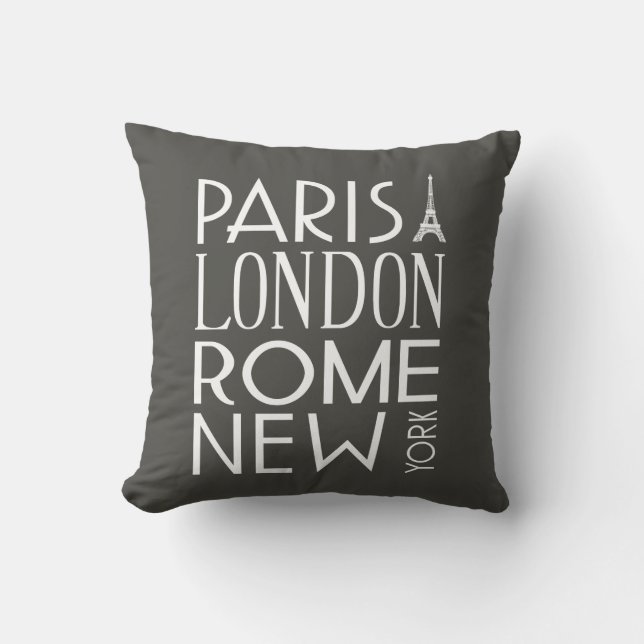 Parijs, Londen, Rome en New York Pillow Kussen (Voorkant)