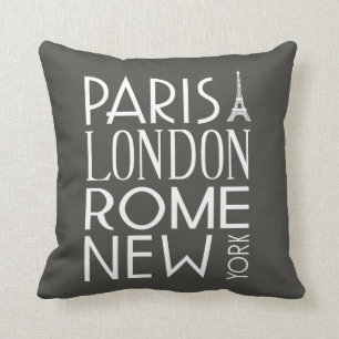 Parijs, Londen, Rome en New York Pillow Kussen