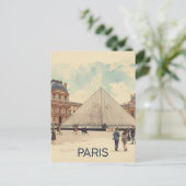 Parijs Louvre Briefkaart (Staand voorkant)