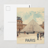 Parijs Louvre Briefkaart (Voorkant / Achterkant)