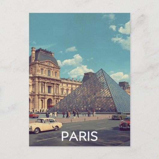 Parijs Louvre Briefkaart (Voorkant)