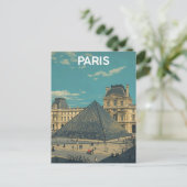 Parijs Louvre Briefkaart (Staand voorkant)
