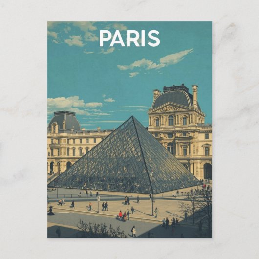 Parijs Louvre Briefkaart (Voorkant)