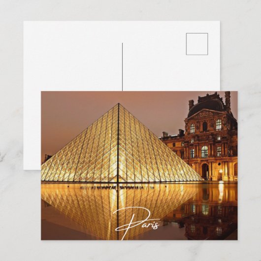 Parijs Louvre (Parijs) Uitnodiging Briefkaart (Voorkant / Achterkant)