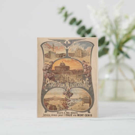  Parijs Lyon Frankrijk Treinreizen Toerisme Briefkaart (Staand voorkant)