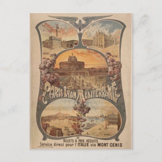  Parijs Lyon Frankrijk Treinreizen Toerisme Briefkaart (Voorkant)