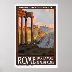 Parijs Lyon Rome Mont-Cenis Alpenpas Italië Poster