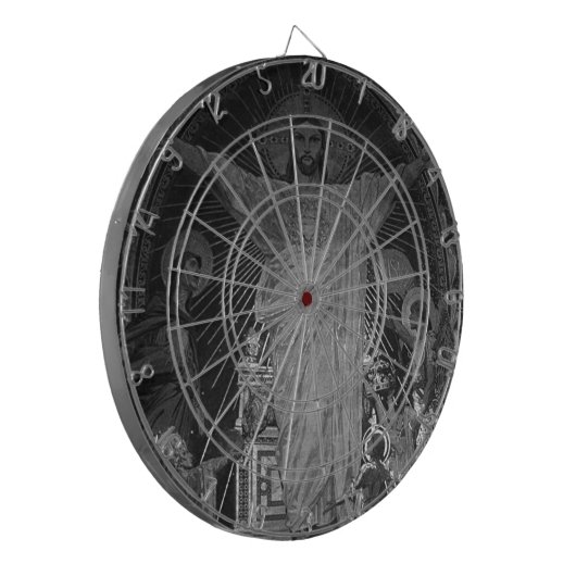 Parijs Main mosaic Sacred Heart jesus Dartbord (Voorkant Links)