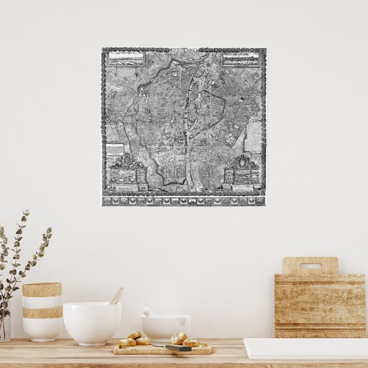 Parijs Map 1652 Poster (Keuken)