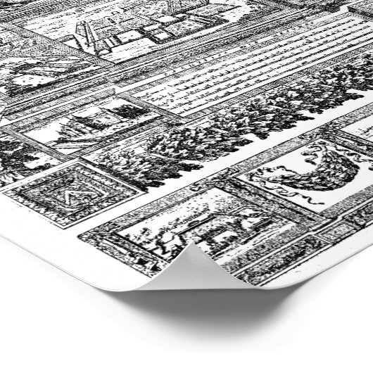 Parijs Map 1652 Poster (Hoek)