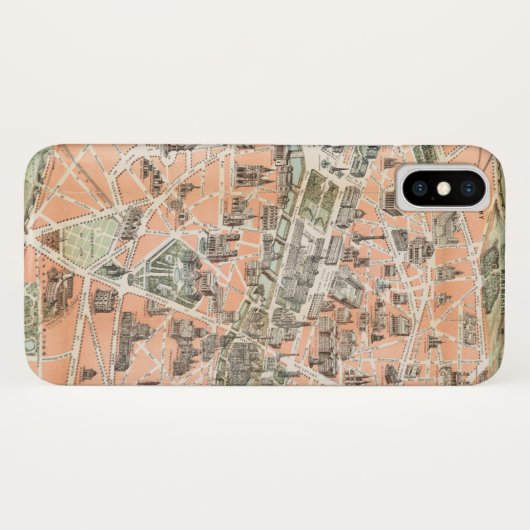  Parijs Map iPhone X Hoesje (Achterkant (horizontaal))