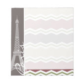 Parijs; Maroon, bruin, Tan en groene Chevron Notitieblok (Voorkant)