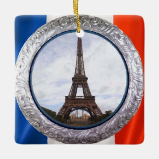 Parijs Medallion Keramisch Ornament (Voorkant)