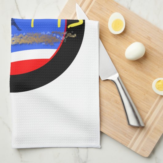 Parijs met de Crown Eiffel Tower Kitchen Towel Theedoek (Quarter Fold)