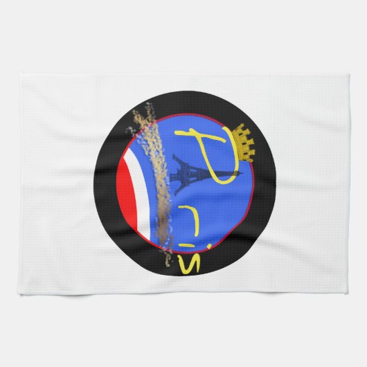 Parijs met de Crown Eiffel Tower Kitchen Towel Theedoek (Horizontaal)