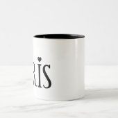 Parijs met Eiffeltoren en liefde Tweekleurige Koffiemok (Center)