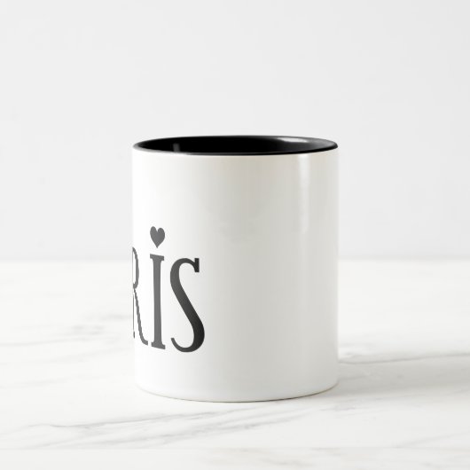 Parijs met Eiffeltoren en liefde Tweekleurige Koffiemok (Center)